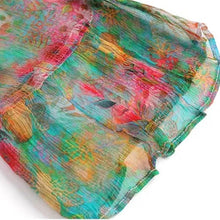 Load image into Gallery viewer, Long Beach Boho V Neck Vintage Print Chiffon Dress