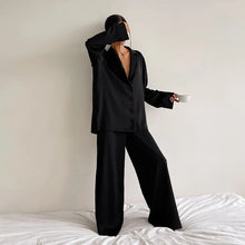 Load image into Gallery viewer, Oversized Long Sleeves Satin Silk Sleepwear Pajamas For Women