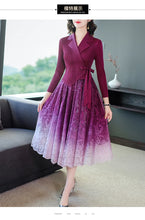 Load image into Gallery viewer, Pleated Skirt Long Sleeve Woman Dress Suit