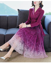 Load image into Gallery viewer, Pleated Skirt Long Sleeve Woman Dress Suit