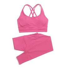 Load image into Gallery viewer, 2 Pieces Women Yoga Set - Quick-Dry Breathable Bra & Leggings with Pocket