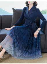Load image into Gallery viewer, Pleated Skirt Long Sleeve Woman Dress Suit