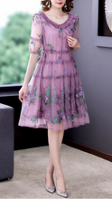 Load image into Gallery viewer, Mesh Embroidery High-End Dress
