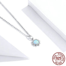 Load image into Gallery viewer, Shimmering White Opal Sun Pendant Necklace | 925 Sterling Silver