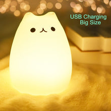 Load image into Gallery viewer, Cute Silicone Touch Sensor Remote LED Cat Lamp