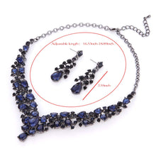 Load image into Gallery viewer, Teardrop Shape Crystal Bridal Jewelry Necklace + Earring Set