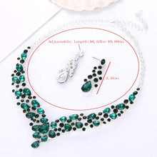 Load image into Gallery viewer, Teardrop Shape Crystal Bridal Jewelry Necklace + Earring Set