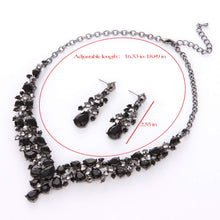 Load image into Gallery viewer, Teardrop Shape Crystal Bridal Jewelry Necklace + Earring Set