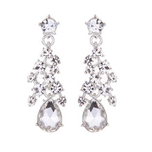 Load image into Gallery viewer, Teardrop Shape Crystal Bridal Jewelry Necklace + Earring Set