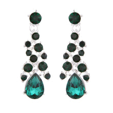 Load image into Gallery viewer, Teardrop Shape Crystal Bridal Jewelry Necklace + Earring Set