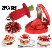Load image into Gallery viewer, Strawberry Slicer +Stem Remover Kitchen Tools | 2 Pieces Set