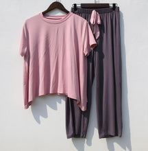 Load image into Gallery viewer, Short Sleeve Set Loose Modal Cotton Pyjamas | 2 Pierces