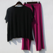 Load image into Gallery viewer, Short Sleeve Set Loose Modal Cotton Pyjamas | 2 Pierces