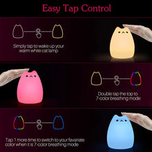 Load image into Gallery viewer, Cute Silicone Touch Sensor Remote LED Cat Lamp