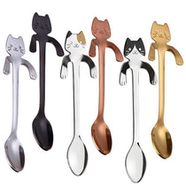 Load image into Gallery viewer, Stainless Steel Cartoon Cat Teaspoon