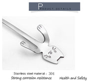 Load image into Gallery viewer, Stainless Steel Cartoon Cat Teaspoon