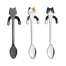 Load image into Gallery viewer, Stainless Steel Cartoon Cat Teaspoon
