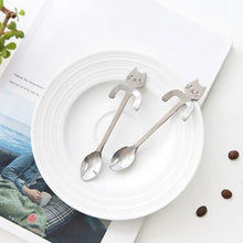 Load image into Gallery viewer, Stainless Steel Cartoon Cat Teaspoon