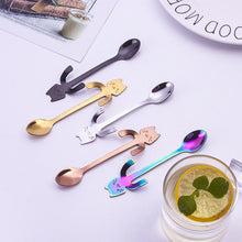 Load image into Gallery viewer, Stainless Steel Cartoon Cat Teaspoon