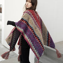 Load image into Gallery viewer, Vintage Women Knitted Women Shawl Poncho Outwear