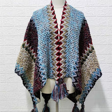 Load image into Gallery viewer, Vintage Women Knitted Women Shawl Poncho Outwear