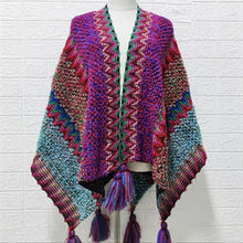 Load image into Gallery viewer, Vintage Women Knitted Women Shawl Poncho Outwear