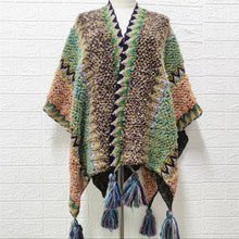 Load image into Gallery viewer, Vintage Women Knitted Women Shawl Poncho Outwear