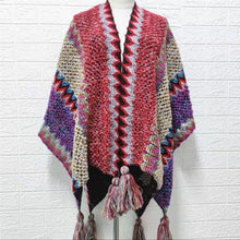 Load image into Gallery viewer, Vintage Women Knitted Women Shawl Poncho Outwear