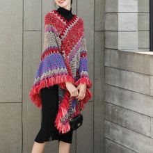 Load image into Gallery viewer, Knitting Women Shawl Poncho