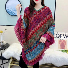 Load image into Gallery viewer, Knitting Women Shawl Poncho