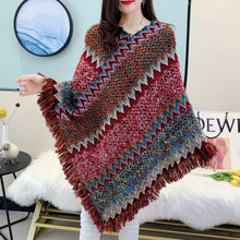 Load image into Gallery viewer, Knitting Women Shawl Poncho