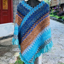 Load image into Gallery viewer, Knitting Women Shawl Poncho
