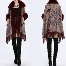 Load image into Gallery viewer, Soft Faux Fur Wool Blends Shawl Overcoat