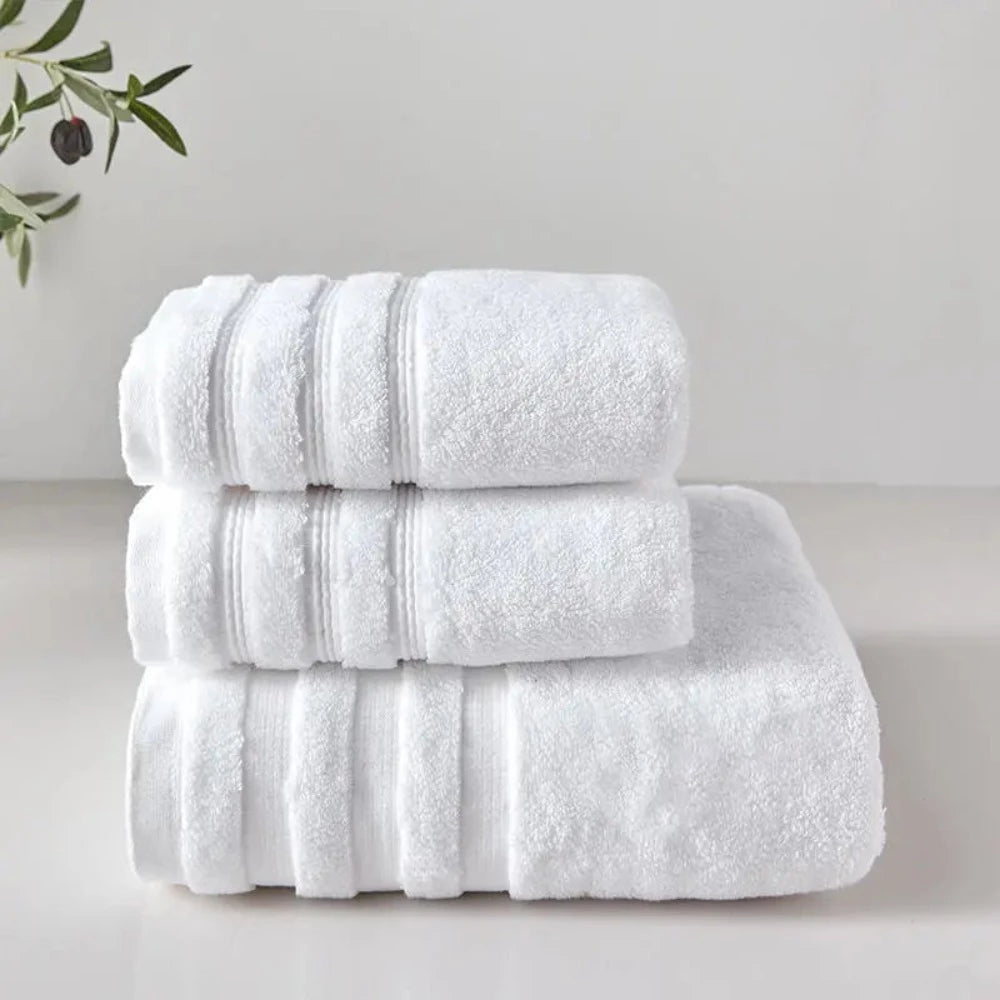 3 Pieces 100% Egyptian Cotton Towel Set | 1Pc Bath Towel+2Pcs Face Towel