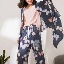 Load image into Gallery viewer, 4 Pieces Loose Ladies Pajama Set | Cardigan+Top+Pants+Shorts
