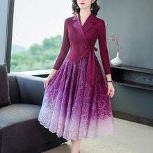 Load image into Gallery viewer, Pleated Skirt Long Sleeve Woman Dress Suit
