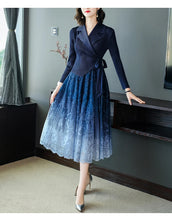 Load image into Gallery viewer, Pleated Skirt Long Sleeve Woman Dress Suit
