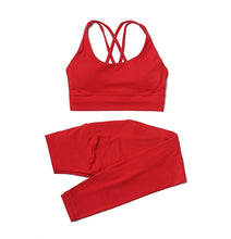 Load image into Gallery viewer, 2 Pieces Women Yoga Set - Quick-Dry Breathable Bra &amp; Leggings with Pocket
