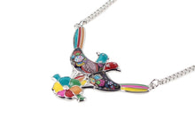 Load image into Gallery viewer, Enamel Bird Flower Necklace
