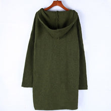 Load image into Gallery viewer, Hooded Long Women Knitted Cardigan | Casual Long Sleeve
