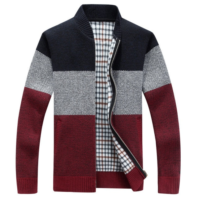 Thick Comfy Long Sleeve Sweater Winter Coat Knitted Jackets For Men