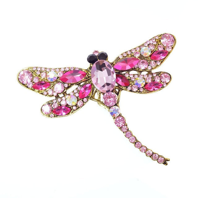 Crystal Vintage Dragonfly Brooches for Women