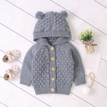 Load image into Gallery viewer, Knitted Long Sleeve Hoodie Sweater For Baby
