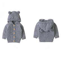 Load image into Gallery viewer, Knitted Long Sleeve Hoodie Sweater For Baby
