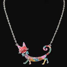 Load image into Gallery viewer, Enamel Alloy Cartoon Cat Necklace
