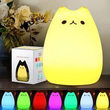 Load image into Gallery viewer, Cute Silicone Touch Sensor Remote LED Cat Lamp
