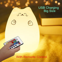 Load image into Gallery viewer, Cute Silicone Touch Sensor Remote LED Cat Lamp
