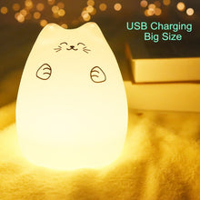 Load image into Gallery viewer, Cute Silicone Touch Sensor Remote LED Cat Lamp
