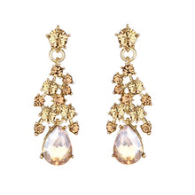 Load image into Gallery viewer, Teardrop Shape Crystal Bridal Jewelry Necklace + Earring Set
