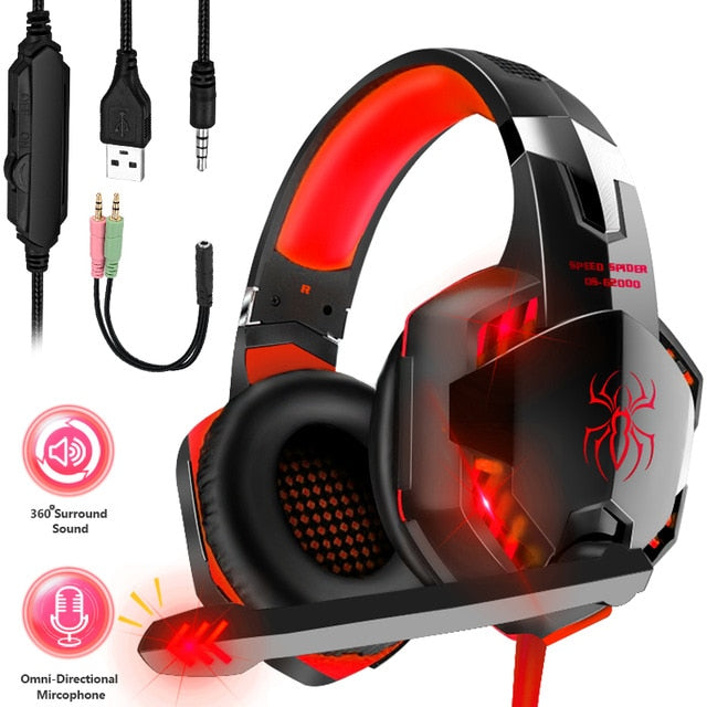 Headset Gamers | LED Light Noise Cancelling